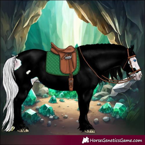 Horse Color:Watercolor White Spotted Silver Black Splash Frame 