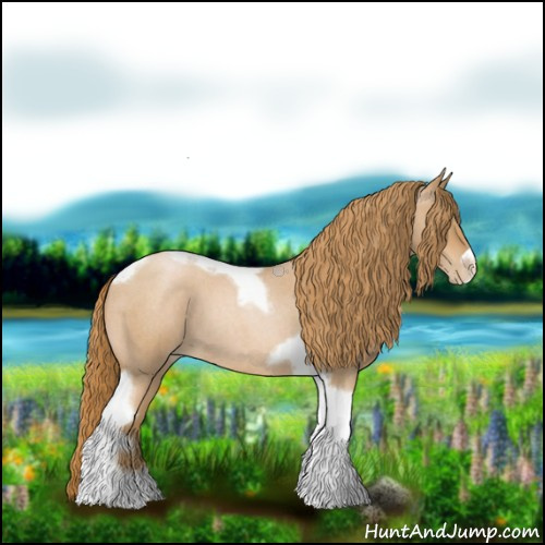 Horse Color:Red Roan Pearl Tobiano Frame 