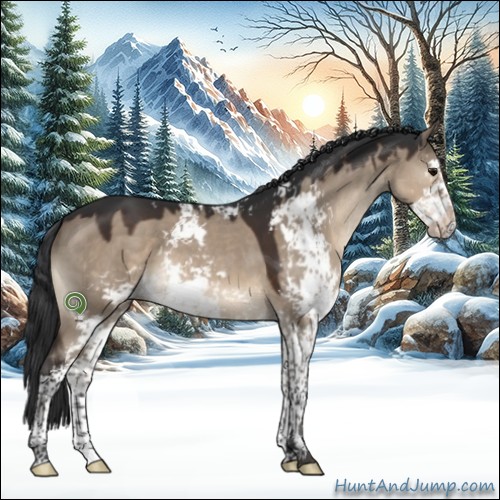 Horse Color:Brown Dun Sabino 