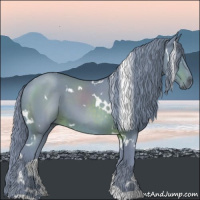 Horse Color:Watercolor White Spotted Brown 