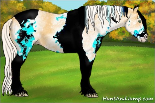 Horse Color:White Spotted Silver Amber Cream Champagne Tobiano 