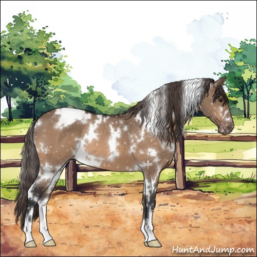 Horse Color:White Spotted Brown Dun Snowcap 