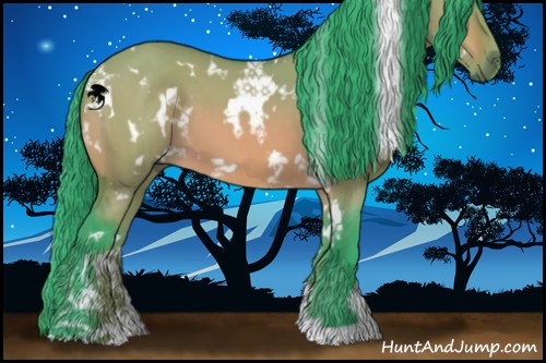 Horse Color:Watercolor White Spotted Bay Dun Sabino 