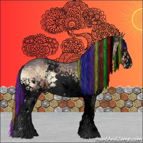 Horse Color:Void Painted White Spotted Brown Ice Onyx
