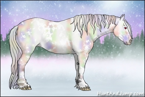 Horse Color:Nacre White Spotted Silver Bay Chinchilla Sabino 