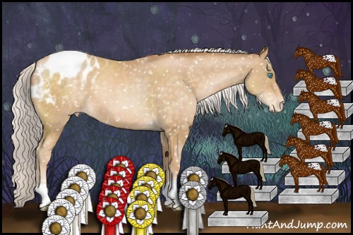 Horse Color:Silver Buckskin Pearl Snowflake Varnish 
