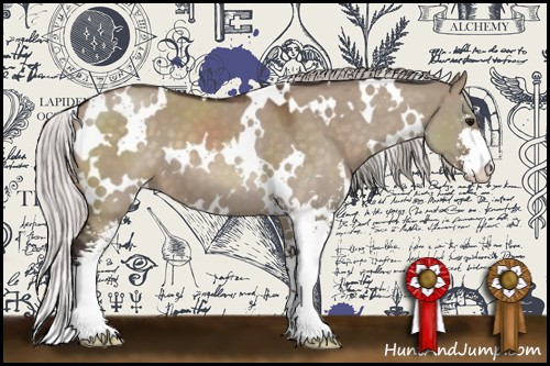 Horse Color:White Spotted Silver Brown Dun Sabino