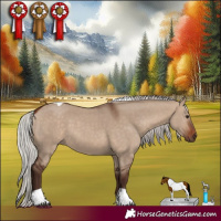 Horse Color:Silver Brown Dun Tobiano 