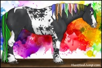 Horse Color:Painted Black Splash Tobiano Varnish 