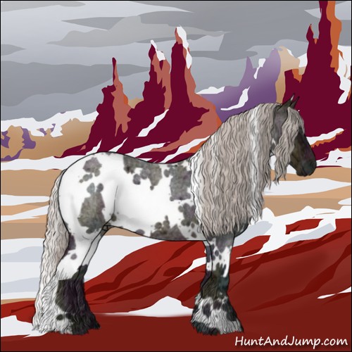 Horse Color:White Spotted Midnight Silver Bay Ice Roan