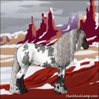 Horse Color:White Spotted Midnight Silver Bay Ice Roan 
