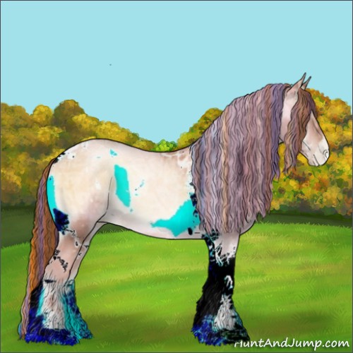 Horse Color:Painted White Spotted Bay Ice Pearl Onyx Tobiano