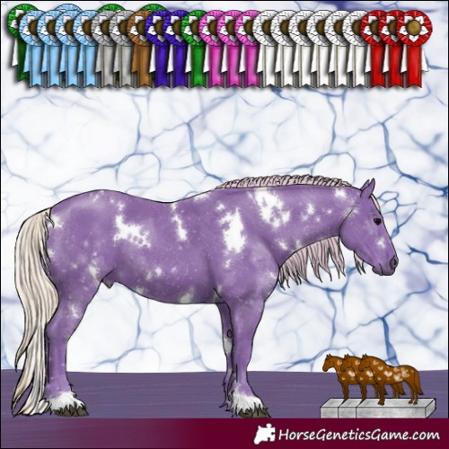 Horse Color:Watercolor White Spotted Silver Black 