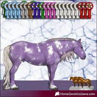 Horse Color:Watercolor White Spotted Silver Black 