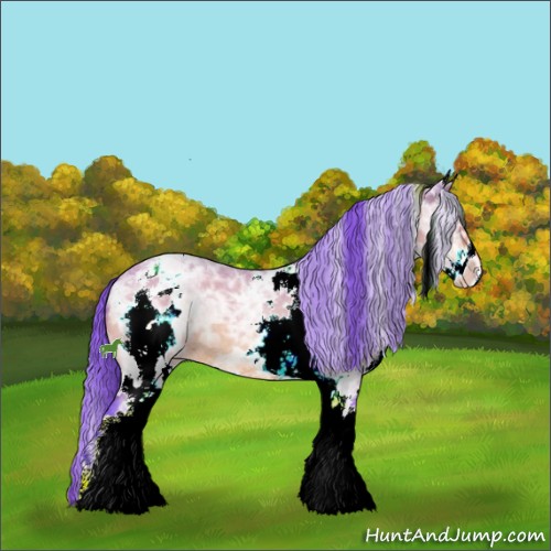 Horse Color:Watercolor White Spotted Bay Ice Roan Dun Varnish