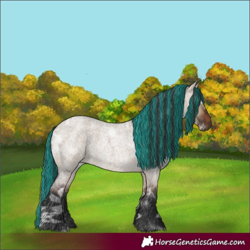 Horse Color:Painted Brown Ice Roan Dun 