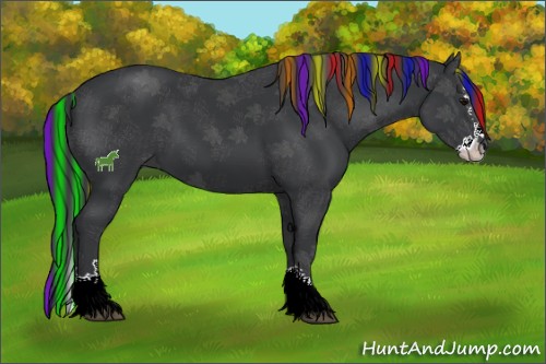 Horse Color:Painted Black Sabino Splash