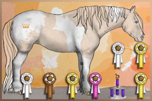 Horse Color:Perlino Tobiano Snowcap