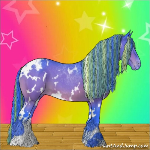 Horse Color:Painted Watercolor White Spotted Brown Varnish 