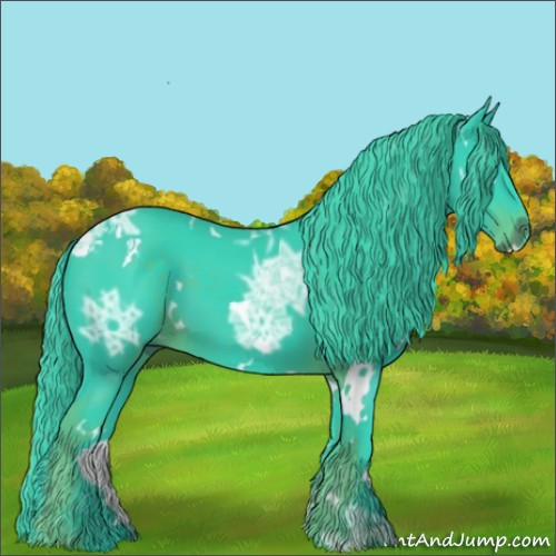 Horse Color:Watercolor White Spotted Liver Chestnut Ice 