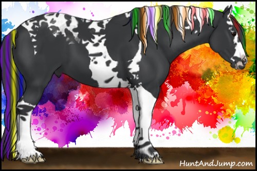 Horse Color:Painted Black Splash Tobiano