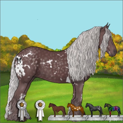 Horse Color:White Spotted Chocolate Silver Black Chinchilla 