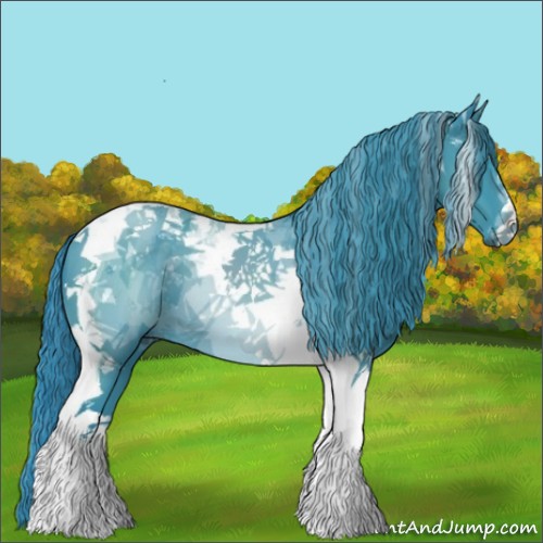 Horse Color:Watercolor Black Tobiano 