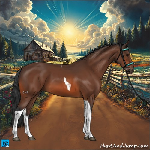 Horse Color:Bay Tobiano 