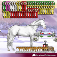 Horse Color:Chocolate Palomino Pearl Dun Sabino Rabicano 