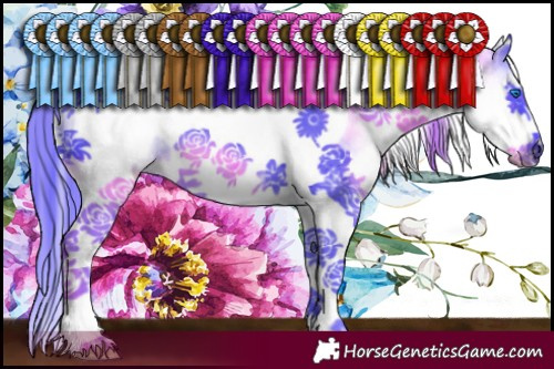 Horse Color:Watercolor White Spotted Black Sabino Splash Frame