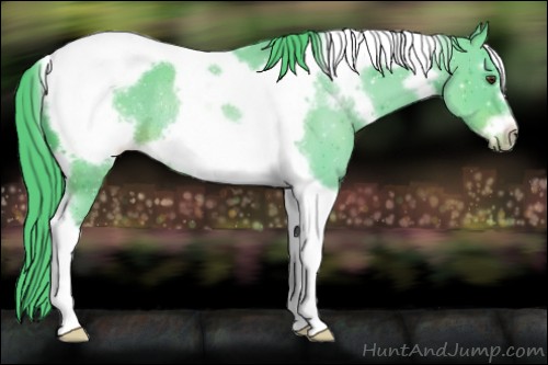 Horse Color:Watercolor White Spotted Liver Chestnut Tobiano Frame Rabicano