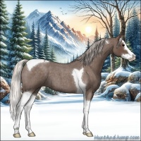 Horse Color:Silver Blue Roan Splash Tobiano 