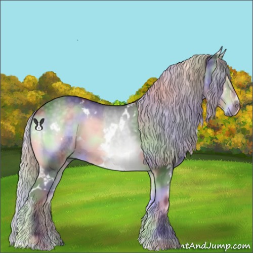 Horse Color:Nacre White Spotted Silver Blue Onyx Chinchilla 