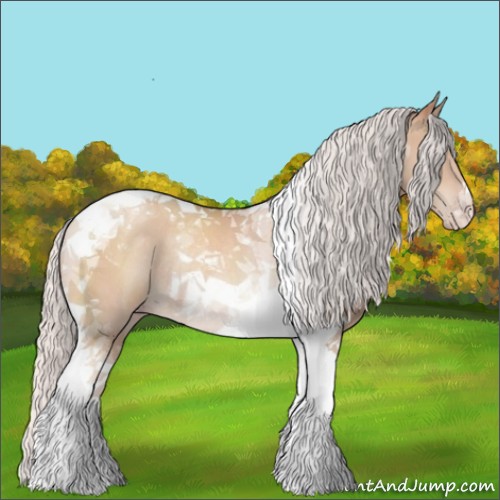 Horse Color:Silver Classic Champagne Tobiano Rabicano