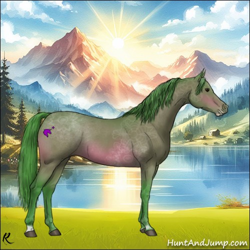 Horse Color:Watercolor Bay Frame Rabicano