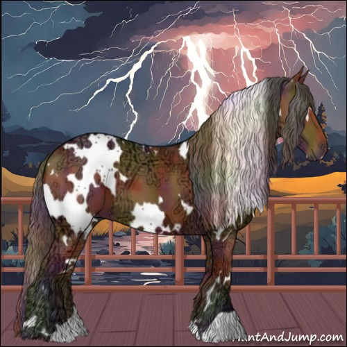 Horse Color:Nacre White Spotted Liver Chestnut Ice 