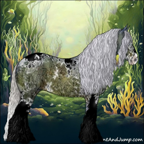 Horse Color:Watercolor White Spotted Chocolate Silver Bay Ice Splash Tobiano 