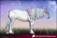Horse Color:Nacre Watercolor White Spotted Silver Bay Chinchilla Dun Sabino Brindle
