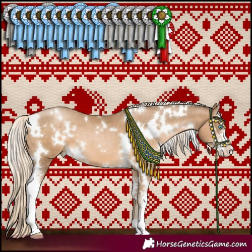 Horse Color:White Spotted Chocolate Palomino Pearl Sabino