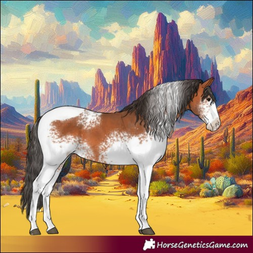 Horse Color:White Spotted Bay Tobiano 