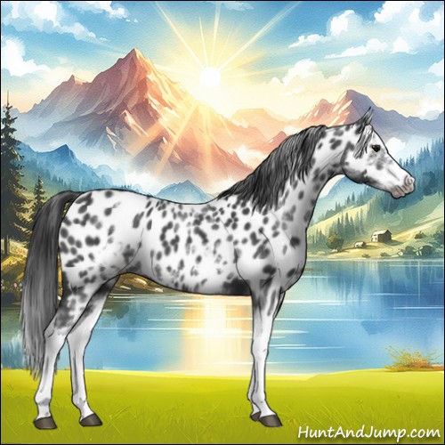 Horse Color:White Spotted Blue Roan Splash Frame Near Leopard 