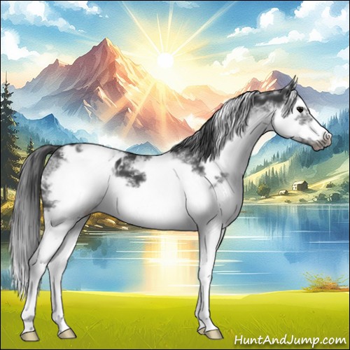 Horse Color:White Spotted Blue Roan Splash Frame Appaloosa 