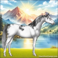 Horse Color:White Spotted Blue Roan Splash Frame Appaloosa