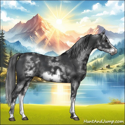 Horse Color:White Spotted Black Sabino Frame