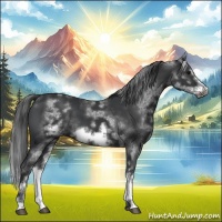 Horse Color:White Spotted Black Sabino Frame 