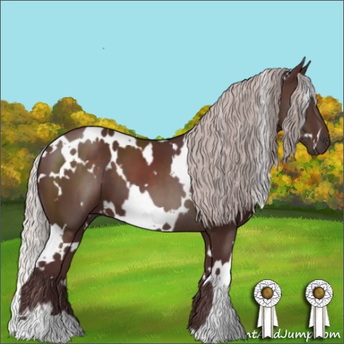 Horse Color:White Spotted Chocolate Silver Brown