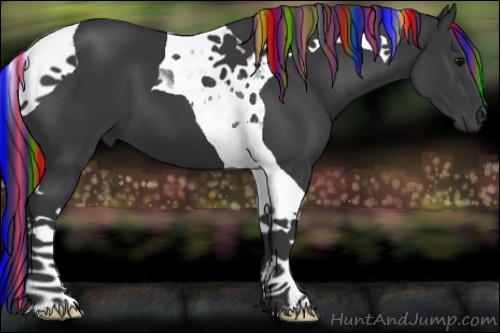 Horse Color:Painted Black Tobiano 