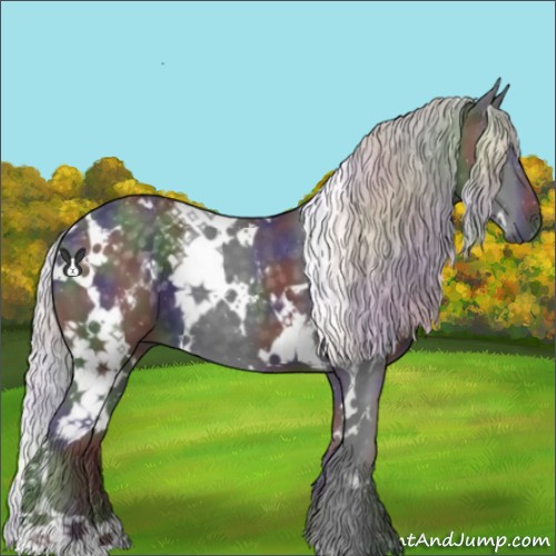 Horse Color:Nacre White Spotted Silver Black Chinchilla 