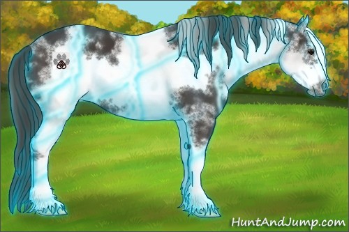 Horse Color:Thunderstruck White Spotted Smoky Black Frame 