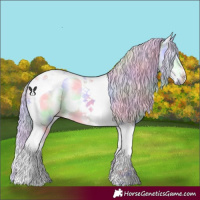 Horse Color:Nacre Liver Chestnut Chinchilla Ice Tobiano 